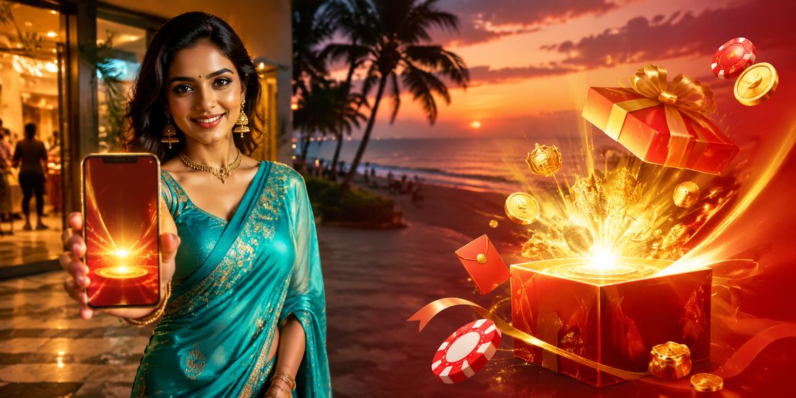 Goa beach with players enjoying online casino deposit bonus